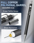 Nicpro 6 PCS Art Mechanical Pencil Set, Black Metal Drafting Pencils 0.3-0.9mm & 2PCS 2mm Graphite Lead Holder