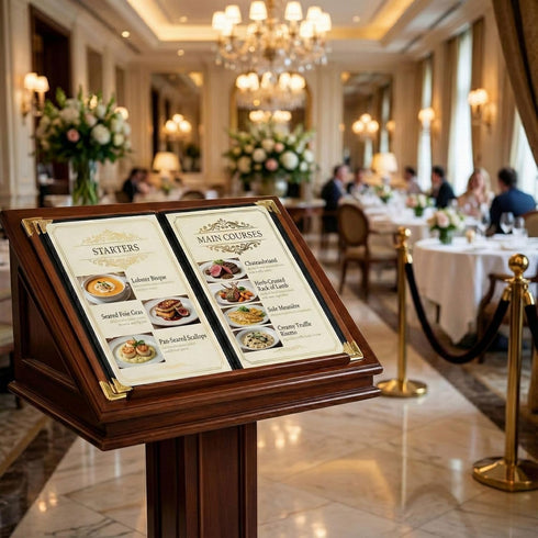 4 Pack 8.5 11 2 Pack 4 8 Restaurant Menu Covers x Menu Holder, Page View Faux Leather Menu Book with Clear PVC Sleeves