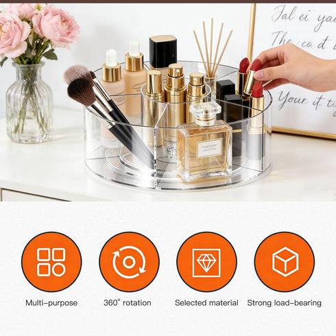 HPZIHYNAP 360 Acrylic Pen Holder, Rotating Pencil Holders & Pen Holders - Multi-Functional Makeup Brush Holder
