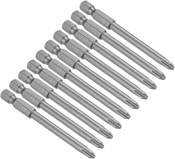 uxcell 10 Pcs 5mm PH2 Magnetic Phillips Screwdriver Bits, 1/4 Inch Hex Shank, 3-inch Length