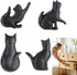 AHANDMAKER 4Pcs Vintage Cat Drawer Pull Knobs Black Iron Cabinet Door Handles