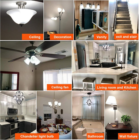 Dimmable e12 Bulb g16.5 Bulbs g16 Bulbs 4W=40W Bulb 5000K 400lm ac120v g50 Bulbs Bulbs 6Pack LiteHistory led led Light