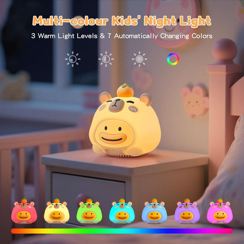 20 3 Baby Sound Machine, Soothing Sounds White Nosie for Sleeping, Rechargeable Night Light with Speaker, Brightness
