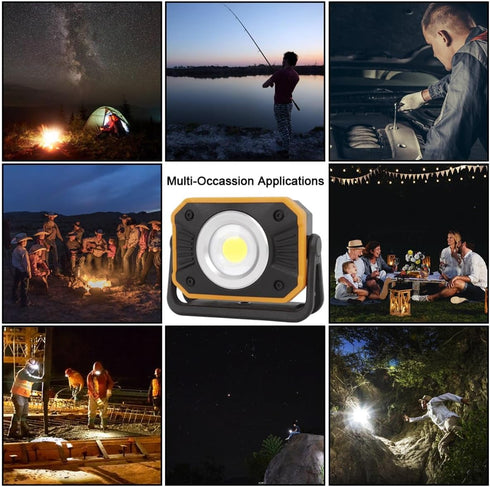 sunzone Mode(2 Pack) Rechargeable LED Work Light,Portable Flood Light with Magnetic Base,Super Bright Waterproof Job