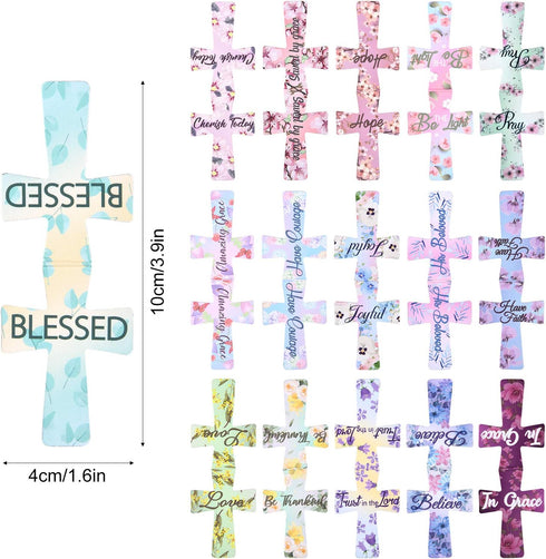 Outus 48 Pieces Magnetic Christian Religious Cross Bookmark, Religious Bible Verses Bookmarks, Magnetic Page Clips for