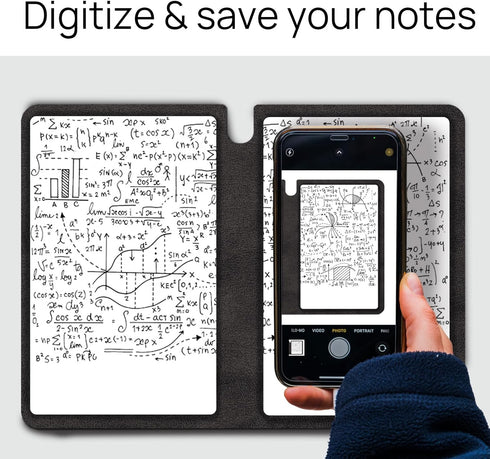 Reusable A5 Whiteboard Notebook, Portable Erasable Smart Notebook with Wipe Cloth and Writing Pen for Students Kids