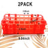 Plastic Test Tube Rack 2 Pack, 24 Holes Lab Holder for 25mm and Below Test Tubes, Detachable, Red
