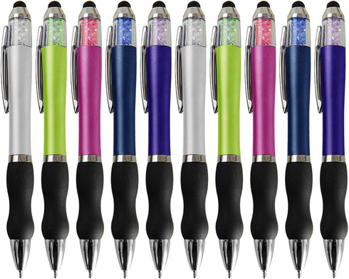 NC Ballpoint Pens 2 in 1 Stylus Pens, Medium 1.0mm Point Black Ink with Stylus Tips for iPads (10 packs)