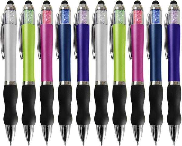 NC Ballpoint Pens 2 in 1 Stylus Pens, Medium 1.0mm Point Black Ink with Stylus Tips for iPads (10 packs)