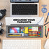 Glass Dry Erase Whiteboard Desktop Pad, 4 Markers & 1 Eraser, Desk Computer Buddy for Home Office & Studying
