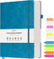 Lined Journal Notebook, Large A5 College Ruled, 312 Numbered Pages Work Notebook with Index Stickers, Blue