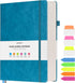 Lined Journal Notebook, Large A5 College Ruled, 312 Numbered Pages Work Notebook with Index Stickers, Blue