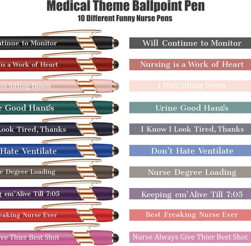 Nurse Gift Pens, 24 Pcs Cute Saying Pens for Nursing Students, Coworkers, Friends, Nurses Week