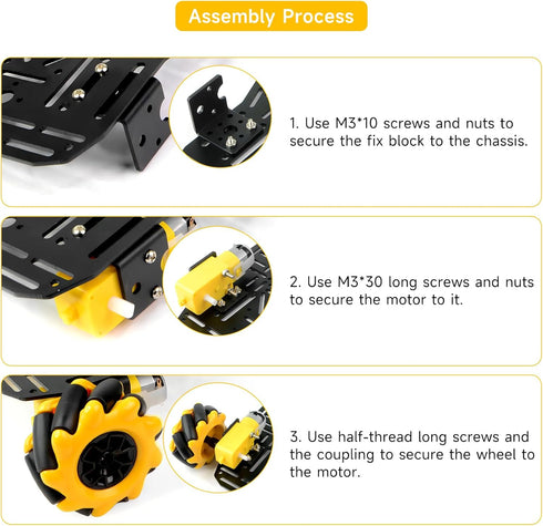 4WD 360 Mecanum Wheel Robot Chassis Car Kit Omnidirectional Movement with Metal Chassis and TT Motor Robot Building