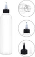 12Pcs 60ml Clear Squeeze Bottles with Black Twist Top Cap, Empty Refillable Bottles for Hair Oil, Inks, Crafts