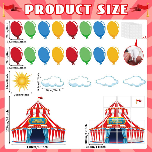 gisgfim Circus Decorations Carnival Party Bulletin Board Cutouts for Classroom Large Carnival Tent Bulletin Board Cut Outs Circus Theme Party Decoration Classroom Bulletin Board Carnival Party Decor by gisgfim