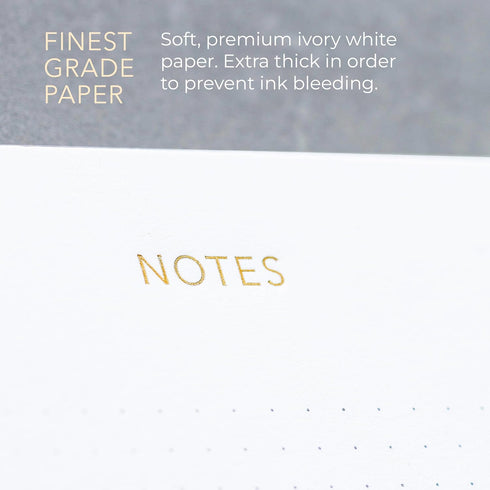Elegant Executive Notepads, Minimalist Gold Foiled Memo Pads, Dotted Layout, 3 Pack, 225 Sheets Total, Eco-friendly