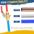 1/2 Inch Push-fit Drop Ear Ball Valve with Drain, Full Port Brass Shut off Ball Valve, Pack of 2 for Copper, PEX, CPVC