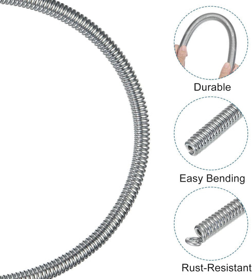 MECCANIXITY Spring Tube Bender 6.5mm OD, 1100mm Long Steel Pipe for 3/8" Copper Pipe in Home Renovations