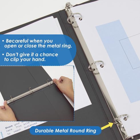 BAZIC 3 Ring Binder, 1.5" Economy View Organizer, Black, Round Ring, Holds 280 Sheets, 1-Count