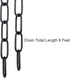 Mr.Color 6 Black Metal Chandelier - Heavy Duty, Feet Chain for Pendant Lights, Swag Lights