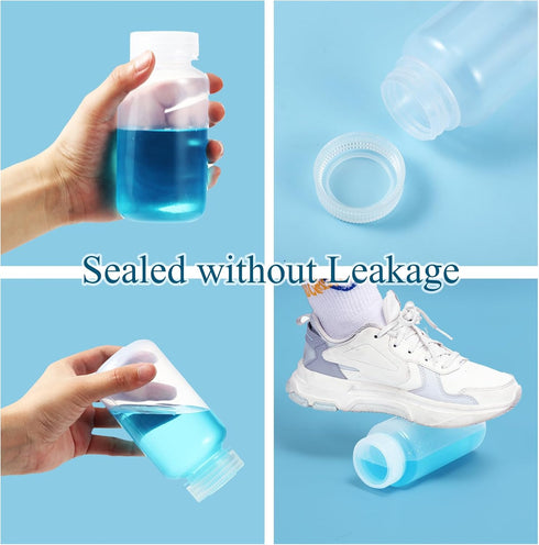 Hoolerry 20 Pcs Sample Bottles, 2 oz Plastic Wide Mouth Reagent Bottles with Caps for Laboratory Grade Liquids Storage