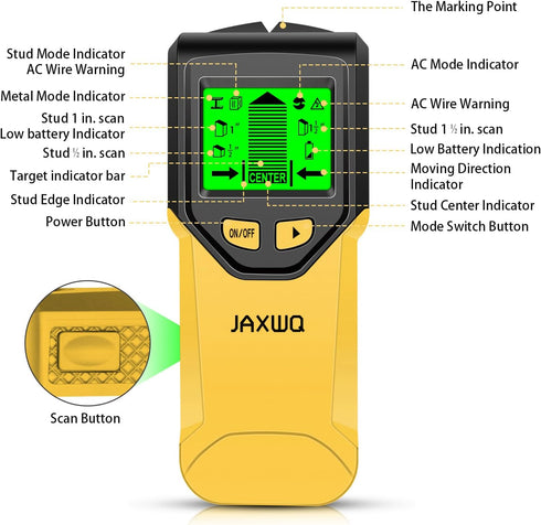 5 1 Stud Finder Wall Scanner - in Stud Finder Tool w/Microprocessor Chip and HD LCD Display, Stud Detector Beam Finders