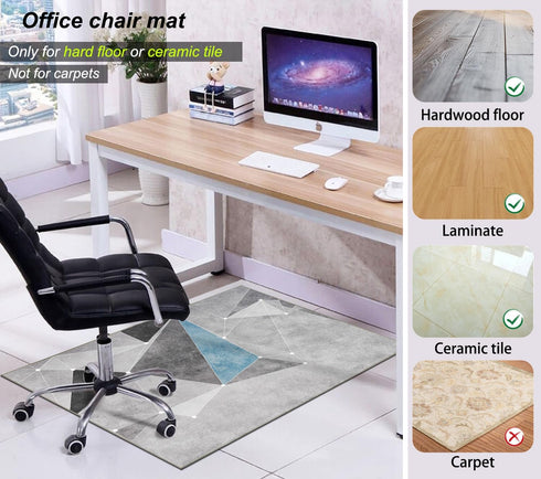Office Chair Mat for Hardwood Floor, 36"x48" Anti-Slip Rug for Office Chair, Rolling Desk Mat for Laminate Tile Floor