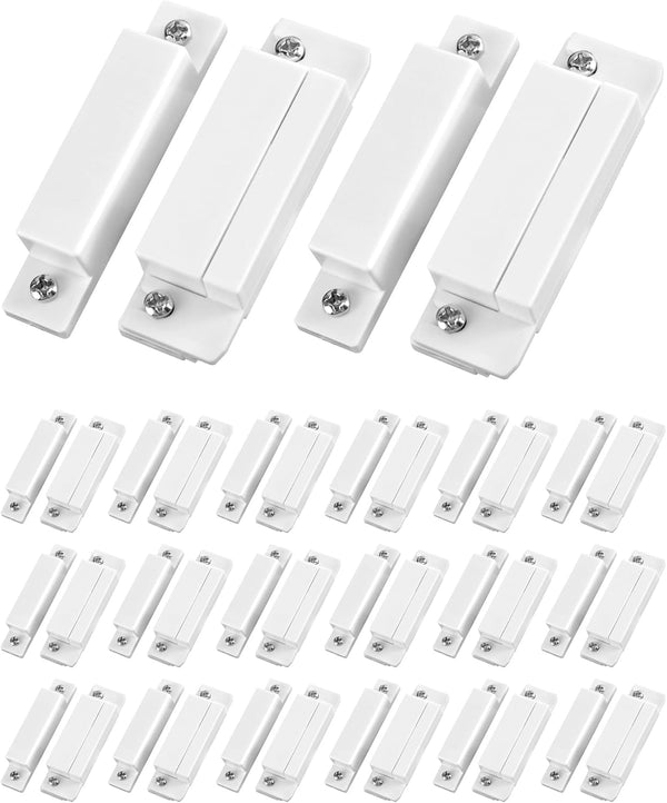 QWORK MC-31 Wired Surface-Mounted NC Magnetic Door Window Contact Sensor Alarm, Pack of 5