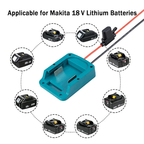 Power Wheel Adapter for Makita 18V Battery, Power Connector for RC Car, Robotics, DIY use