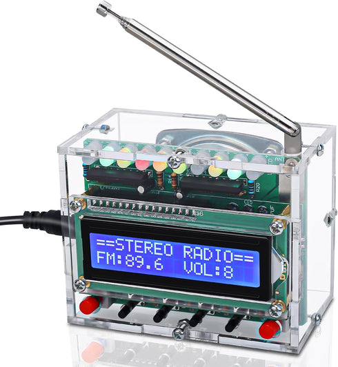 IS FM Radio Kit, ICSTATION Soldering Projects Radio with LED Flashing Lights DIY