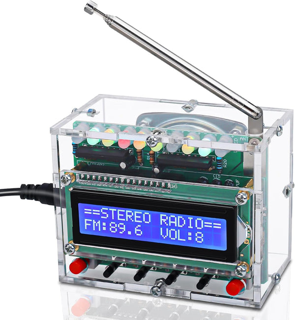 IS FM Radio Kit, ICSTATION Soldering Projects Radio with LED Flashing Lights DIY