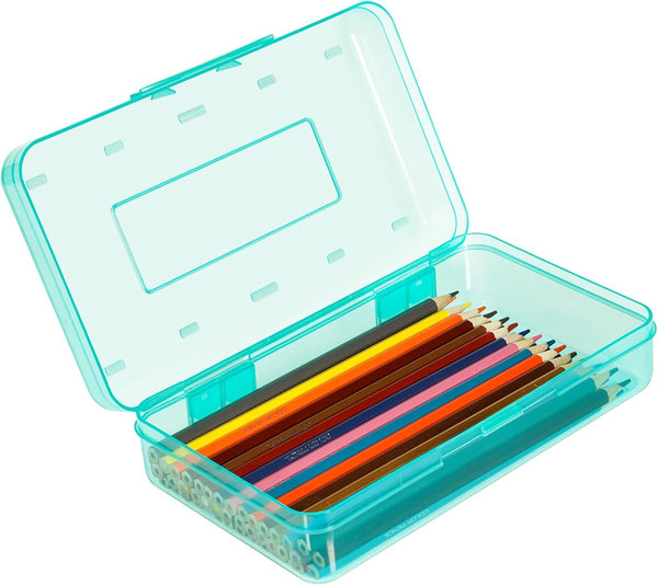 Large Capacity Pencil Box, Plastic Pencil Case for Kids, Girls, Boys, Adults with Snap-Tight Lid