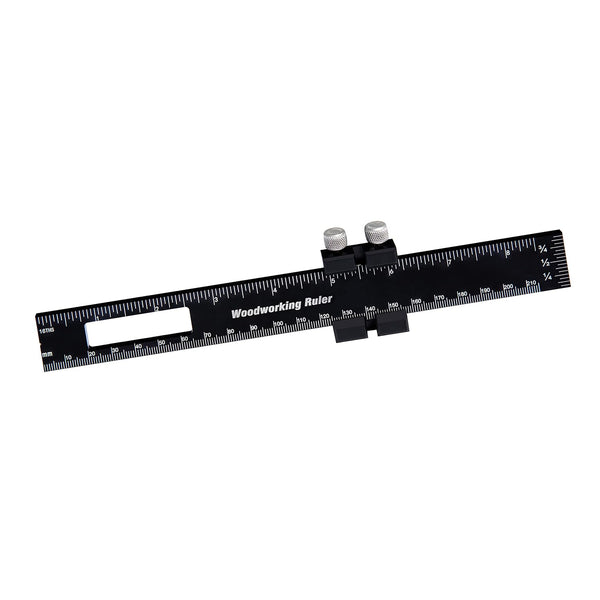 Precision Pocket Woodworking Ruler, 8 Inch Marking Measuring Ruler, Metal Construction Ruler with Slide Stops