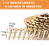 BHTOP 1200 Count Coil Roofing Nails - 1-1/4 Inch x .120-Inch for Roofing Nail Gun, Smooth Shank Electro Galvanized