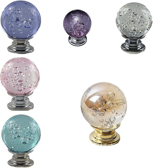 PILYON 2 Pack 30mm Furniture Knob Bedside Dresser Drawer Wardrobe Glass Shower Room Handle Crystal Cabinet Alloy