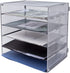 EASEPRES 5 Slot Mesh Desk Organizer Tray, File Paper Letter Holder for Office Home School Classroom Storage Accessories