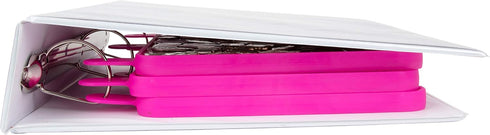 Enamel Pin Display Pages (3 PK) for Disney Collectible Pins in Any 3-Ring Binder, Lay Flat with Pinbacks (Pink)