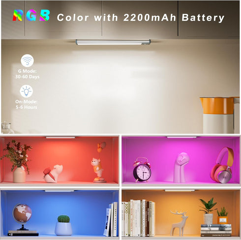 Closet Counter,Kitchen,Bedroom, Christmas,3 Packs LEPOTEC Motion Sensor Cabinet Lighting,RGB LED Lights Wireless USB