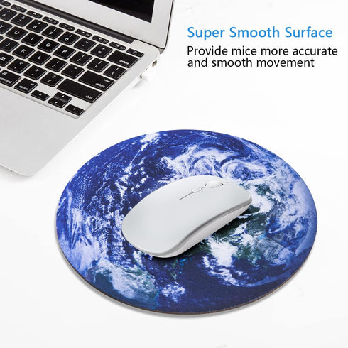 JIAMI HOME 3 Pack 7.9" Fun Planetary Mouse Pads Earth Moon Mars Cute MouseMat for Home Office Work Desk Computer Laptop