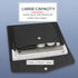Toplive Document File Folder - Waterproof Thin PU Leather A4 Envelope Folder with Magnetic Closure, Black