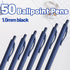 BallPoint Pens, 50 Pack (BLACK Ink), Bulk Pens with Navy Blue Barrel, Retractable Medium Point for Office Home