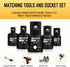 BOEN 5 Piece Impact Socket Adapter Set: Standard SAE, 1/4", 3/8", 1/2" Drive Socket Adapter Set, CR-MO Steel Impact