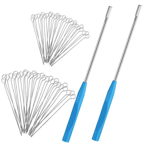 2 Pieces Inoculation Loop Mycology, Reusable Inoculation Loop with 90 Replaceable Nichrome Needle Tips