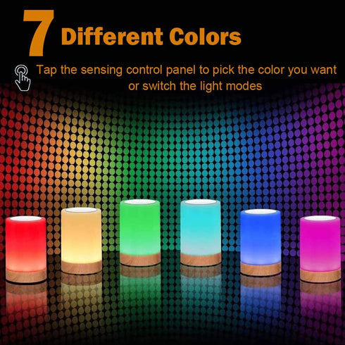 ROYFACC Dimmable Night Light Touch Sensor Lamp Bedside Table Lamp for Kids Bedroom Rechargeable Warm White Light