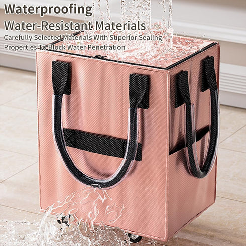 Chpbolly Rolling Shopping Tote Bag with Wheels Collapsible Hand-Pulled Trolley Reusable Grocery Bag Foldable Portable
