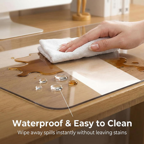 PIPRE 17.8x19, 1.5mm - Clear Table Protector, Thick Ultra Smooth Vinyl, Clear Table Mat for Bedroom Dresser, Table