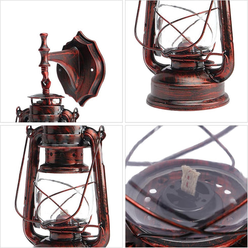Liffshsy Retro Antique Vintage Rustic Wall Sconce, Lighting Lantern Mounted Light with Glass Indoor Light Fixture
