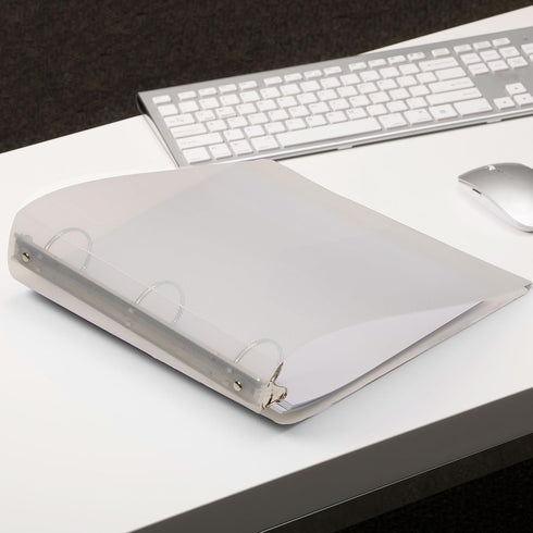 JAM PAPER Clear 2 Inch Plastic Binder - 3 Ring Binder - Sold Individually
