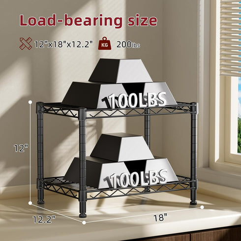 2 SINGAYE Small Wire Shelves Kitchen Pantry Close Home Organizers and Storage Bathroom Shelf Laundry Room Organization